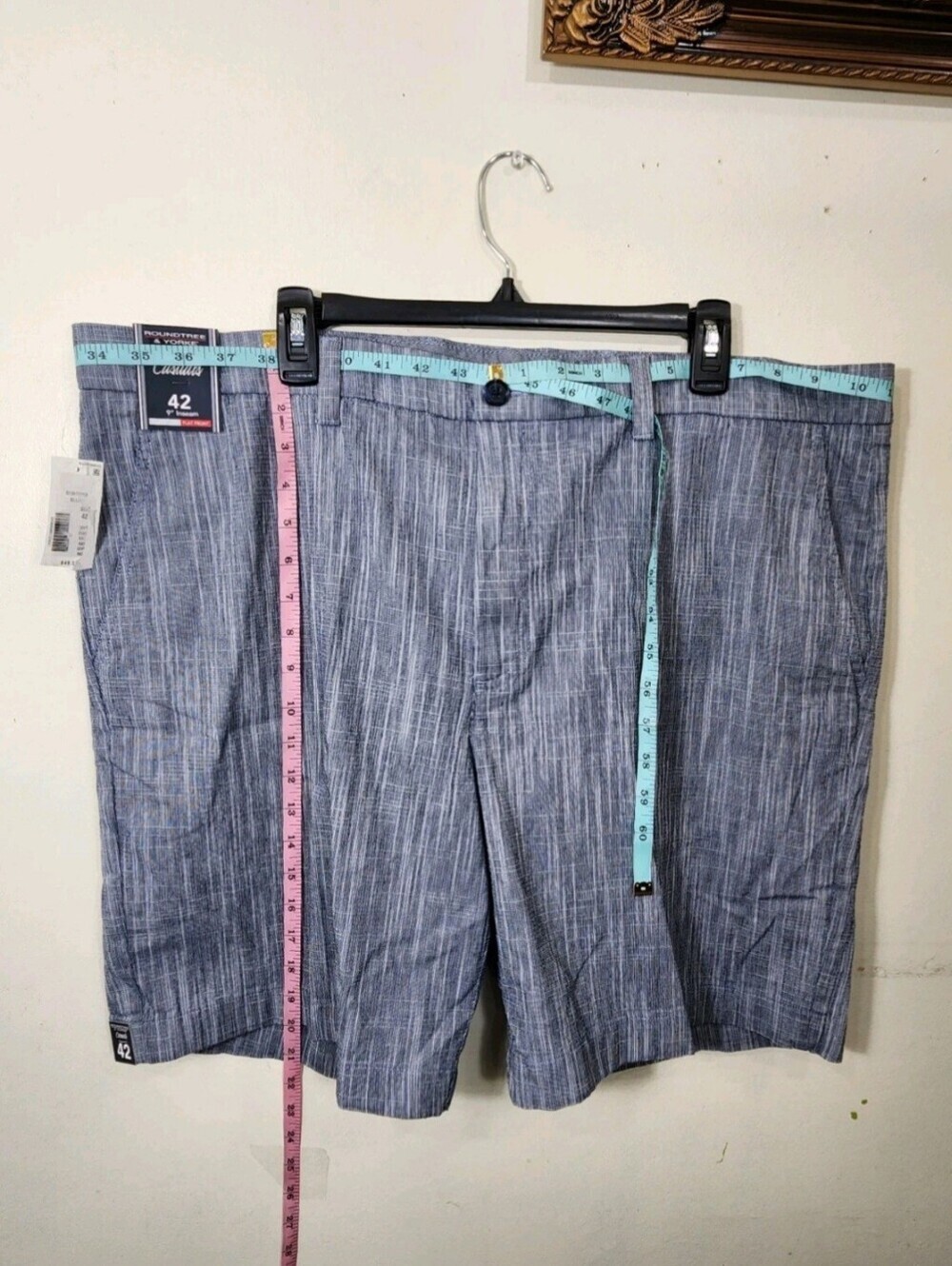 Roundtree Yorke Mens Size 42 Casuals  Classic Fit Flat Front Shorts Stretch 02 - Picture 3 of 7
